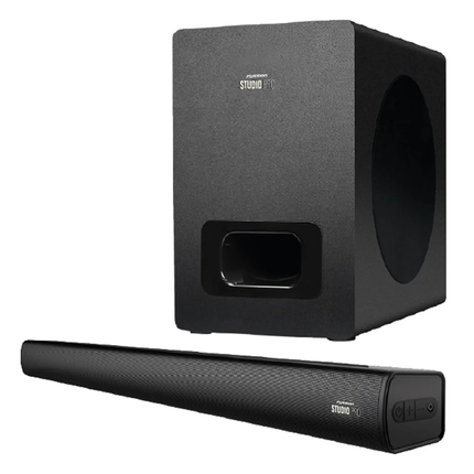 PAQUETE Barra De Sonido Fussion con Subwoofer SBAR-0005 30w + Ventilador Taurus Marte 3 en 1 Aspas Metalicas 18'' Oscilante