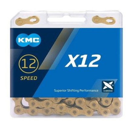 Cadena Para Bicicleta Kmc X12 Ti Color Oro 126l