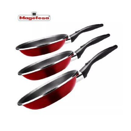 Juego de Sartenes Magefesa Coral Acero 18 20 24 Cm
