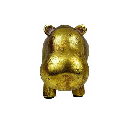Figura de Hipopótamo Dorado