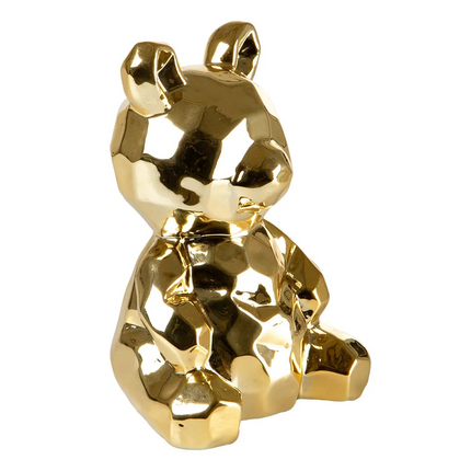 OSO GEOMETRICO DE PORCELANA DORADO PEQUEÑO