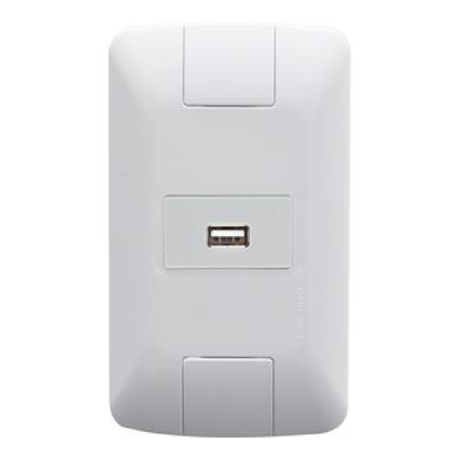 TOMA USB TRAMONTINA 15A BIVOLT ARIA 57241026 BLANCO