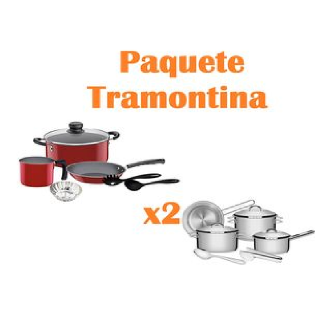 Paquete Baterias Tramontina 65510623 6 Pzs Induccion + 32200652 7pz Marilia Roja