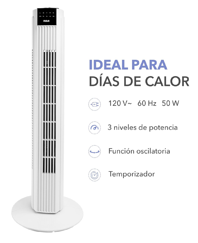 RCA Ventilador de Torre con Control Remoto RC-VT2