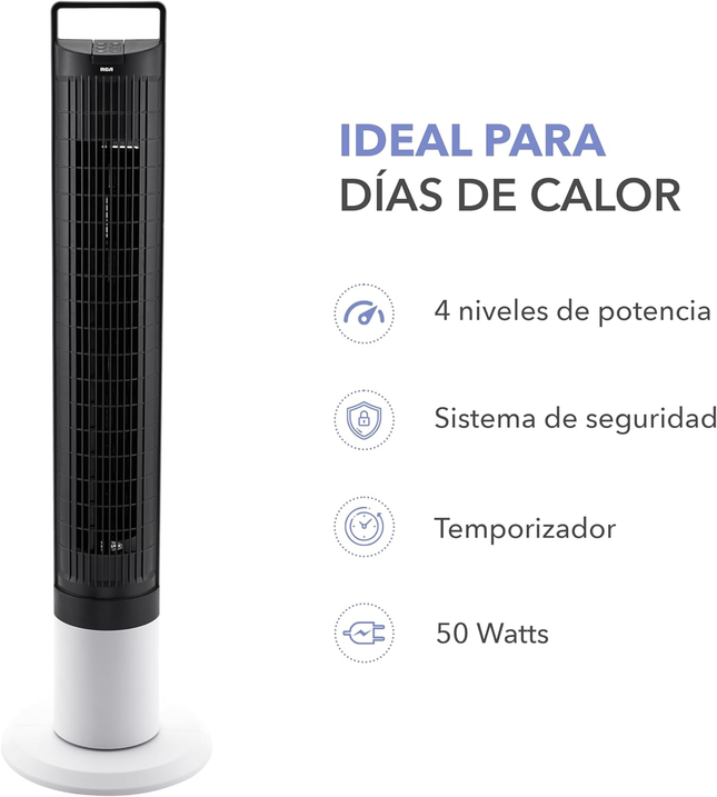 RCA Ventilador de Torre Lavable con Control Remoto RC-VT1