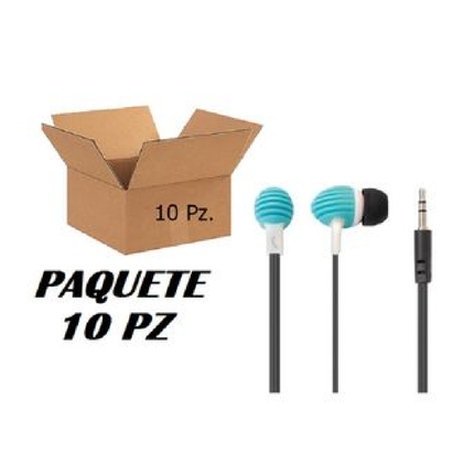 Paquete Audífonos Mitzu MH-2015BL Diseño Portable Textura azul 10pz
