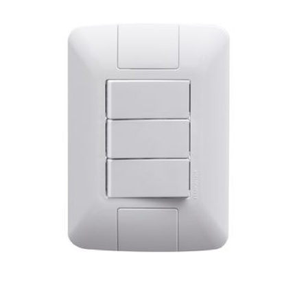 3X INTERRUPTOR UNIPOLAR TRAMONTINA 10A250V 57241088 BLANCO