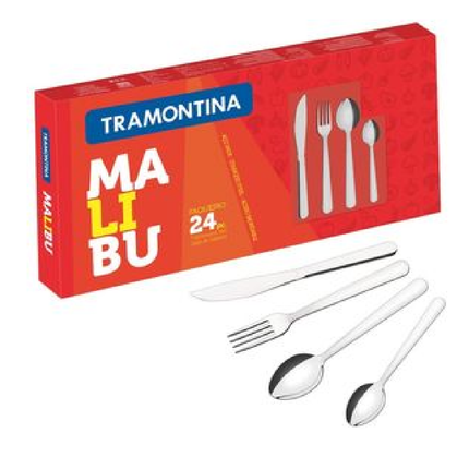 Combo Bateria Tramontina 32200308 GENOVA 15 PIEZAS ROJO + Jgo de Cubiertos Tramontina 23799022 Malibu 24 pzs + Ventilaador Fussion/YIWU VENT-0015 portatil Katty 6" 2 Vel Ajustables