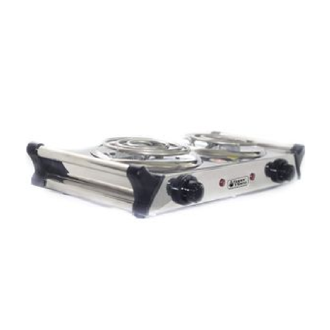 Parrilla Supra SILVER TWO 2 Resistencia con Termostato con Asas y todo Acero Inox 1000w