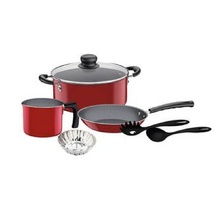Paquete Baterias Tramontina 65510623 6 Pzs Induccion + 32200652 7pz Marilia Roja