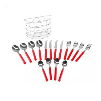 Juego De Cubiertos Ekco CADDY17ROJO 17 Pzas Rojos Acero Inoxidable