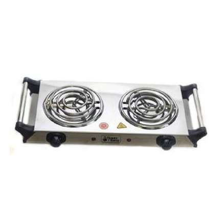 Parrilla Supra SILVER TWO 2 Resistencia con Termostato con Asas y todo Acero Inox 1000w