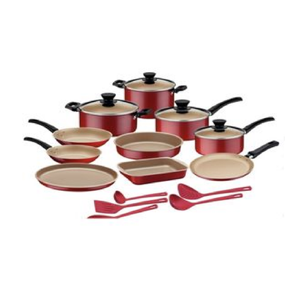 Batería de Cocina Tramontina 20297848 Coimbra 19 Piezas Roja