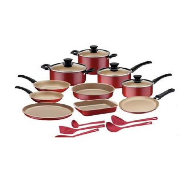 Batería de Cocina Tramontina 20297848 Coimbra 19 Piezas Roja