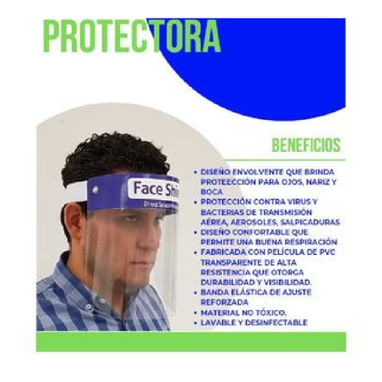 Paquete 6 Mascaras Protectoras Facial cubreboca ojos y nariz