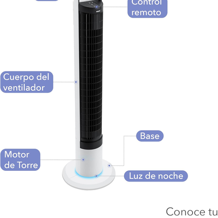 RCA Ventilador de Torre Lavable con Control Remoto RC-VT1