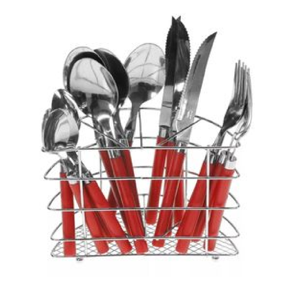Juego De Cubiertos Ekco CADDY17ROJO 17 Pzas Rojos Acero Inoxidable