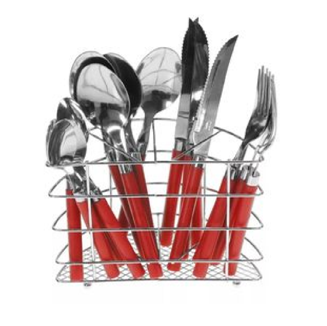 Juego De Cubiertos Ekco CADDY17ROJO 17 Pzas Rojos Acero Inoxidable