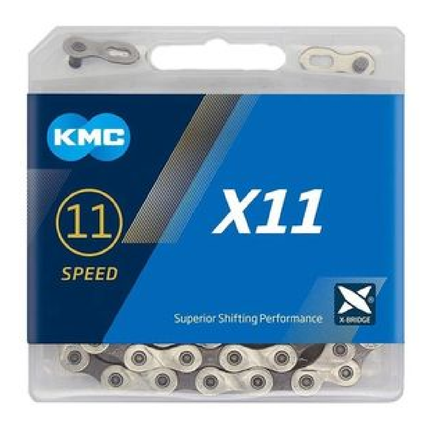 Cadena Para Bicicleta Kmc X11 Npbk Platanegro 118l