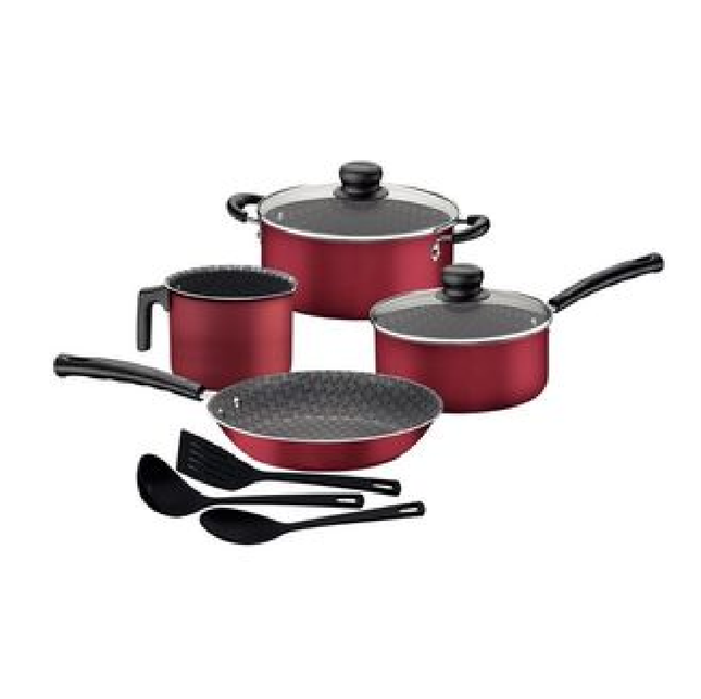 Batería de Cocina Tramontina 20698982 Versalles Rojo 7 Piezas