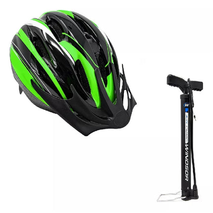 Casco de Bicicleta Unisex T-54/58 + Bomba Windsor Verde