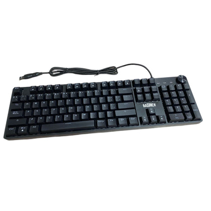 Teclado Mitzu BASH-1004 Gamer Alambrico fullrainbow/104 Negro