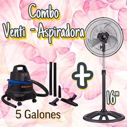 Combo Ventilador Z FAN 3388 16"’ + Aspiradora Koblenz WD-5 MA 5