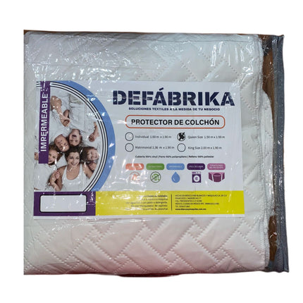 Cubre Colchón DEFÁBRIKA Impermeable Blanco Queen
