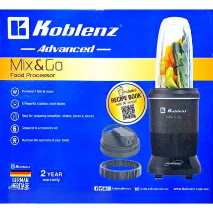Nutri Procesador Koblenz ENS BKM 800 1000w Mix & Go + Horno Microondas Mirage Microwave MWD020E 0.7 110v Espejo