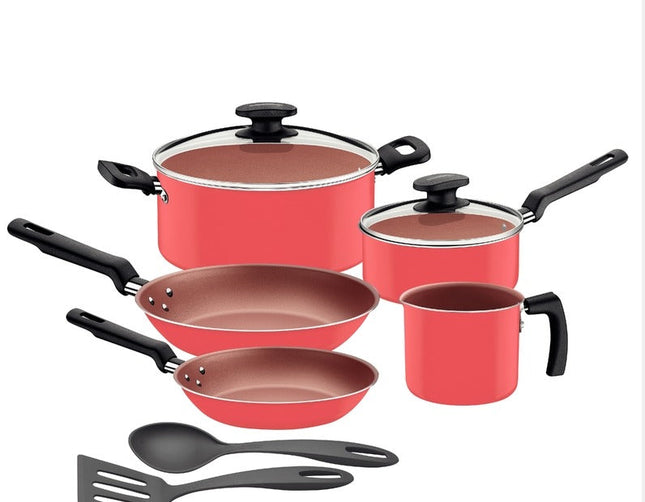 Bateria Tramontina 27899363 9 piezas Coral + Cuchillo 21410075 Asado 5 Pulgadas Polywood