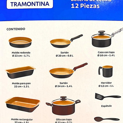 Bateria de Cocina Tramontina 27899484 de 12 piezas