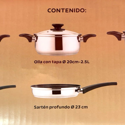 Bateria Tramontina 32300409 Acero Inox 10 piezas