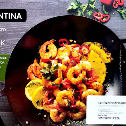 Wok Tramontina 80111013 de acero de carbono 30cm