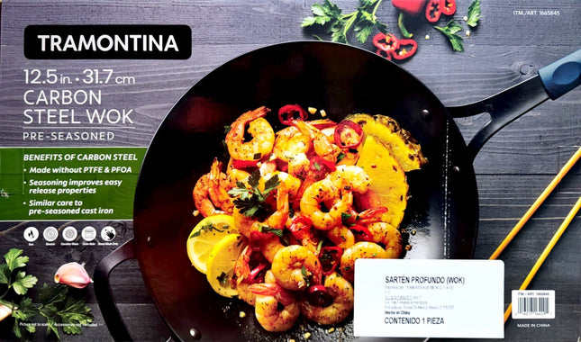 Wok Tramontina 80111013 de acero de carbono 30cm