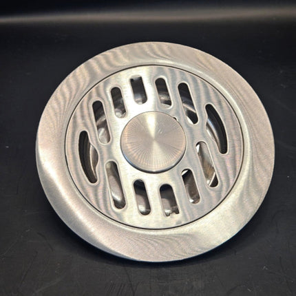Coladera Floor Drain M-0211-13 Acero Inox 12X12 C/Atrapa Pelo y Check Antiolor