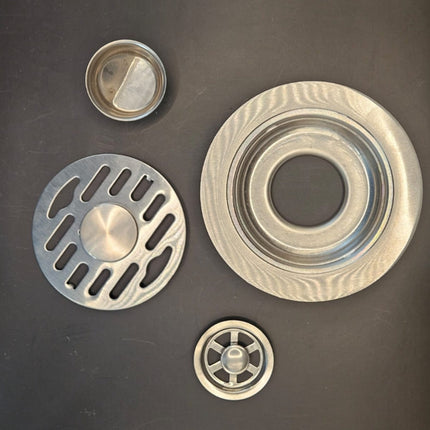 Coladera Floor Drain M-0211-13 Acero Inox 12X12 C/Atrapa Pelo y Check Antiolor