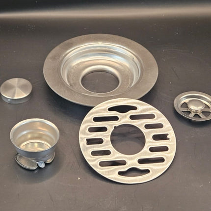 Coladera Floor Drain M-0211-13 Acero Inox 12X12 C/Atrapa Pelo y Check Antiolor