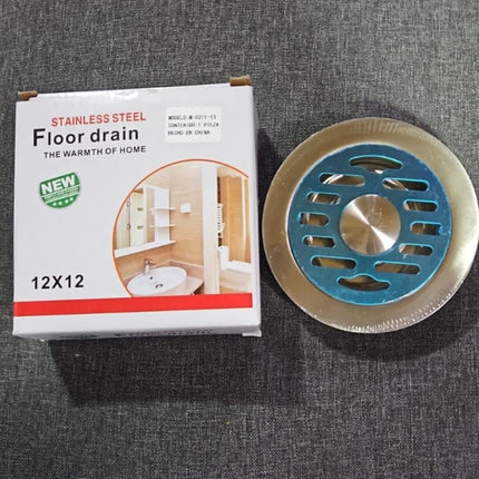 Coladera Floor Drain M-0211-13 Acero Inox 12X12 C/Atrapa Pelo y Check Antiolor