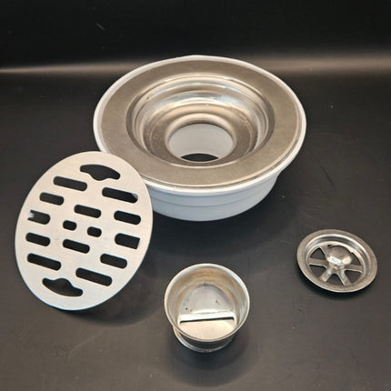 Coladera Floor Drain M-0211-1 Acero Inox 12X12 C/Atrapa Pelo y Check Antiolor