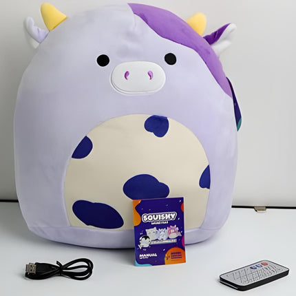ISP-SQUISHY PELUCHE CON BOCINA PORTÁTIL INCORPORADA VAQUITA