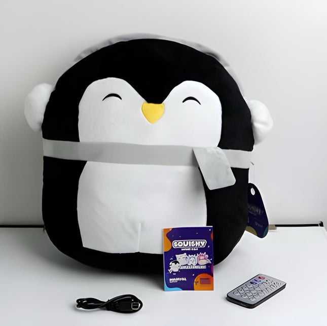 ISP-SQUISHY PELUCHE CON BOCINA PORTÁTIL INCORPORADA PINGUINO