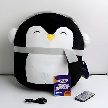 ISP-SQUISHY PELUCHE CON BOCINA PORTÁTIL INCORPORADA PINGUINO