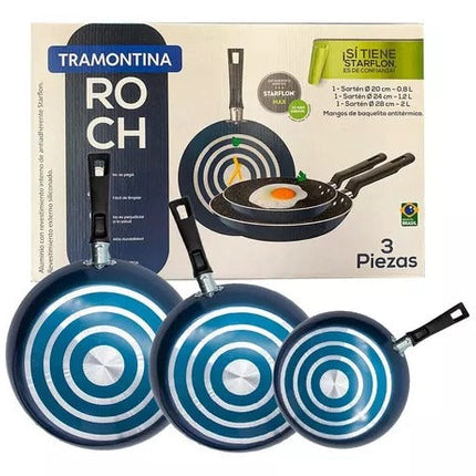 Set Juego de 3 sartenes Tramontina 27899443 De Aluminio  Azul