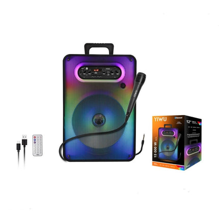 Bafle Fussion BY80001 12'' Bluetooth Fm Usb Micro Sd Luz Led Negro