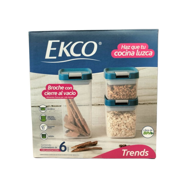 SET DE CONTENEDORES EKCO 6PZ AZUL 60001458
