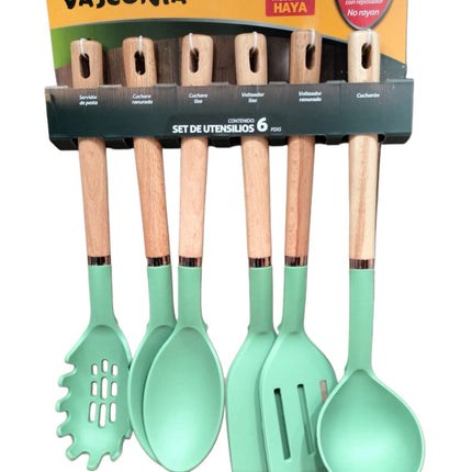 SET UTENSILIOS COCINA VASCONIA 60001475 6PZ OLIVO