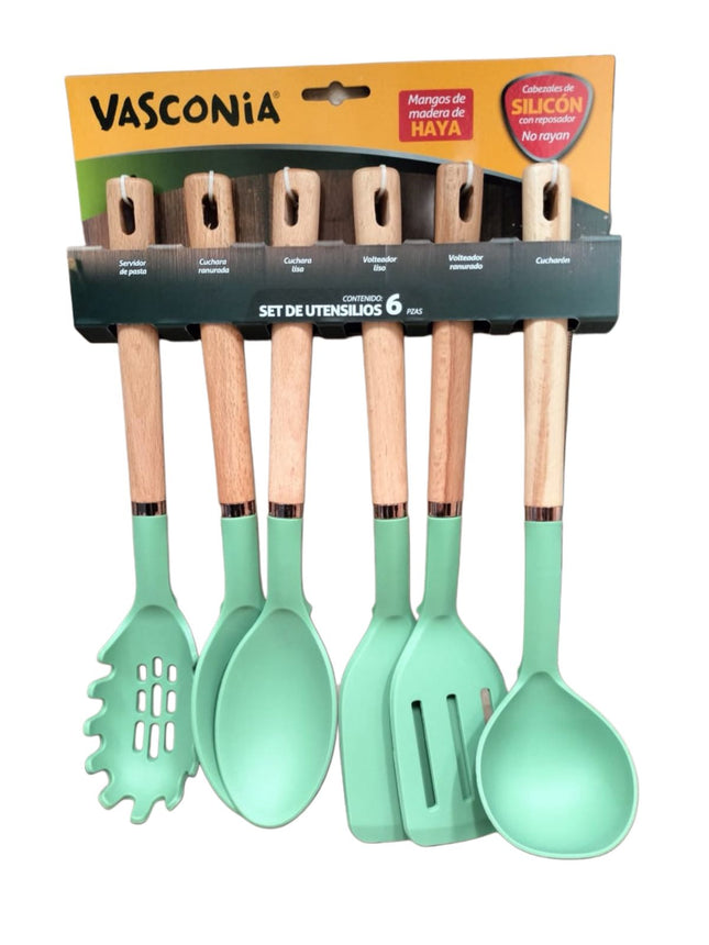 SET UTENSILIOS COCINA VASCONIA 60001475 6PZ OLIVO
