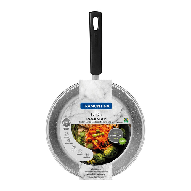 Sartén Hondo Con Tapa Tramontina 27817608 Rockstar 2,5 L