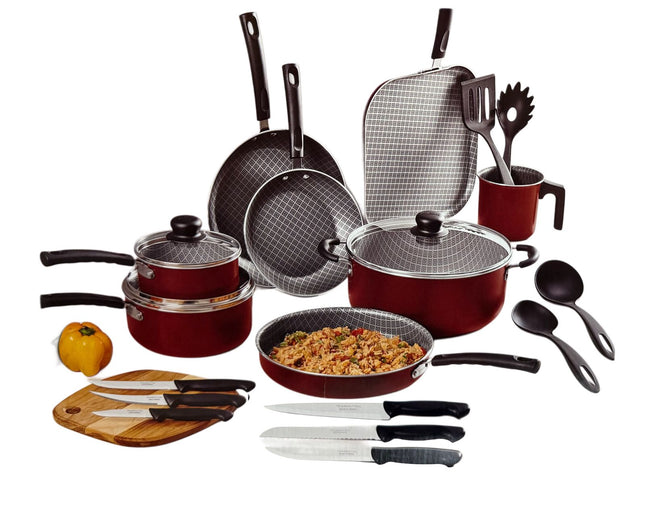 Paquete Bateria Tramontina 27899480 Starflon Roja 21 pz + Horno Koblenz HKM 1500 C Electrico Conveccion