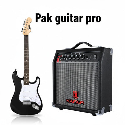 Pak Guitar Pro Amplificador Mitzu KAG-2001 para guitarra 6.5 con BOOTS 25W RMS + Guitarra Electrica KGE-3901 STRATOCASTER 39 de Madera